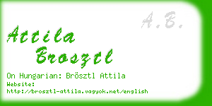 attila brosztl business card