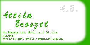 attila brosztl business card